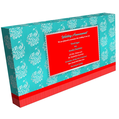 Wedding Announcement Gift Box Luxury Silver 15 Compartments